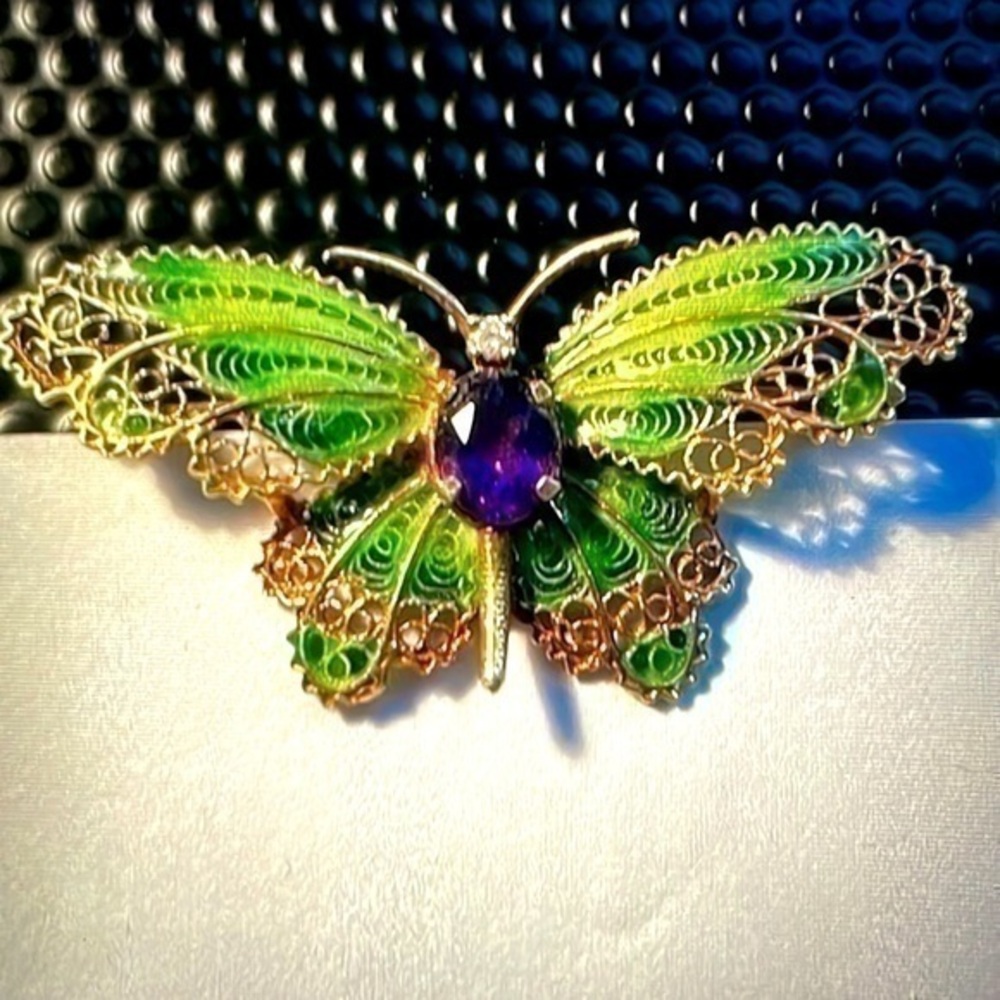 Vintage jewelry 14k gold Butterfly 21g